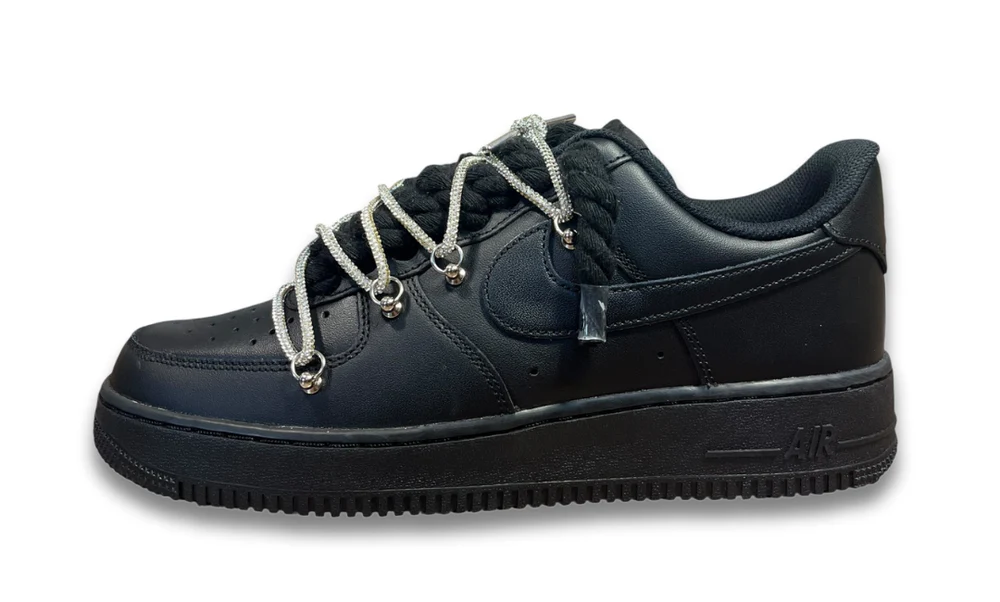 Nike Air Force 1 Black / SHINY ROPE LACES
