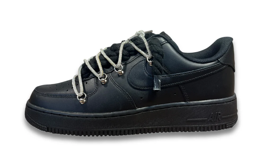 Nike Air Force 1 Black / SHINY ROPE LACES