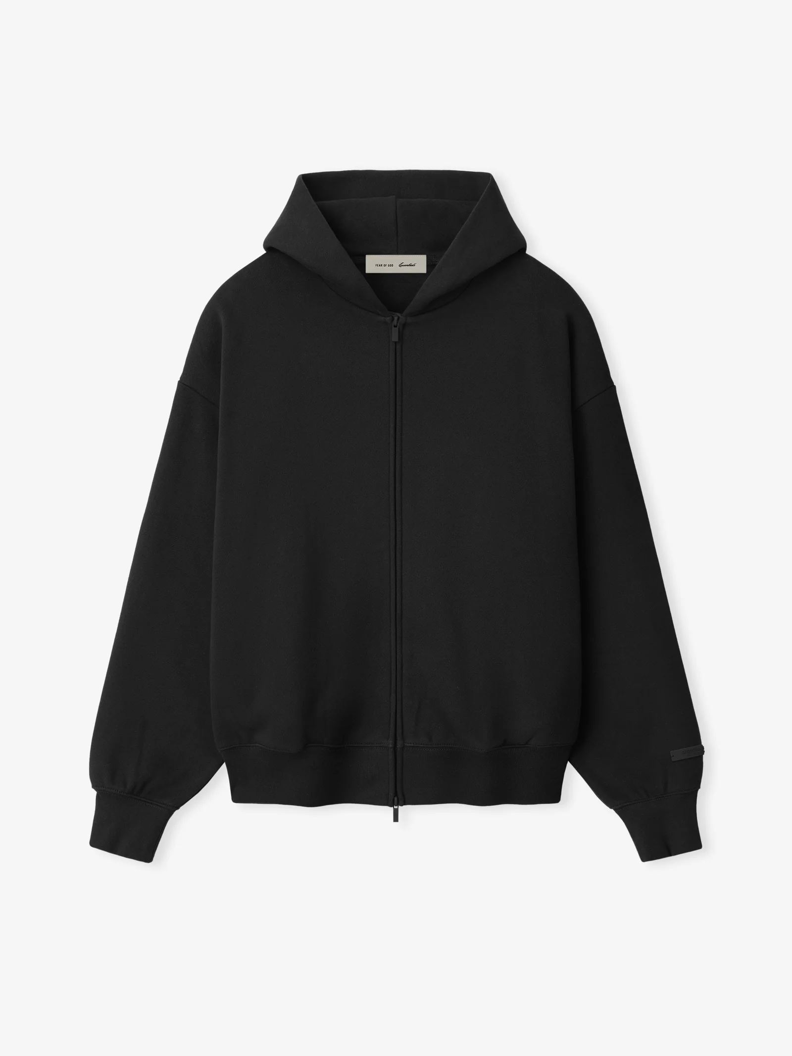 SS26 Classic Zip-Up Black Hoodie
