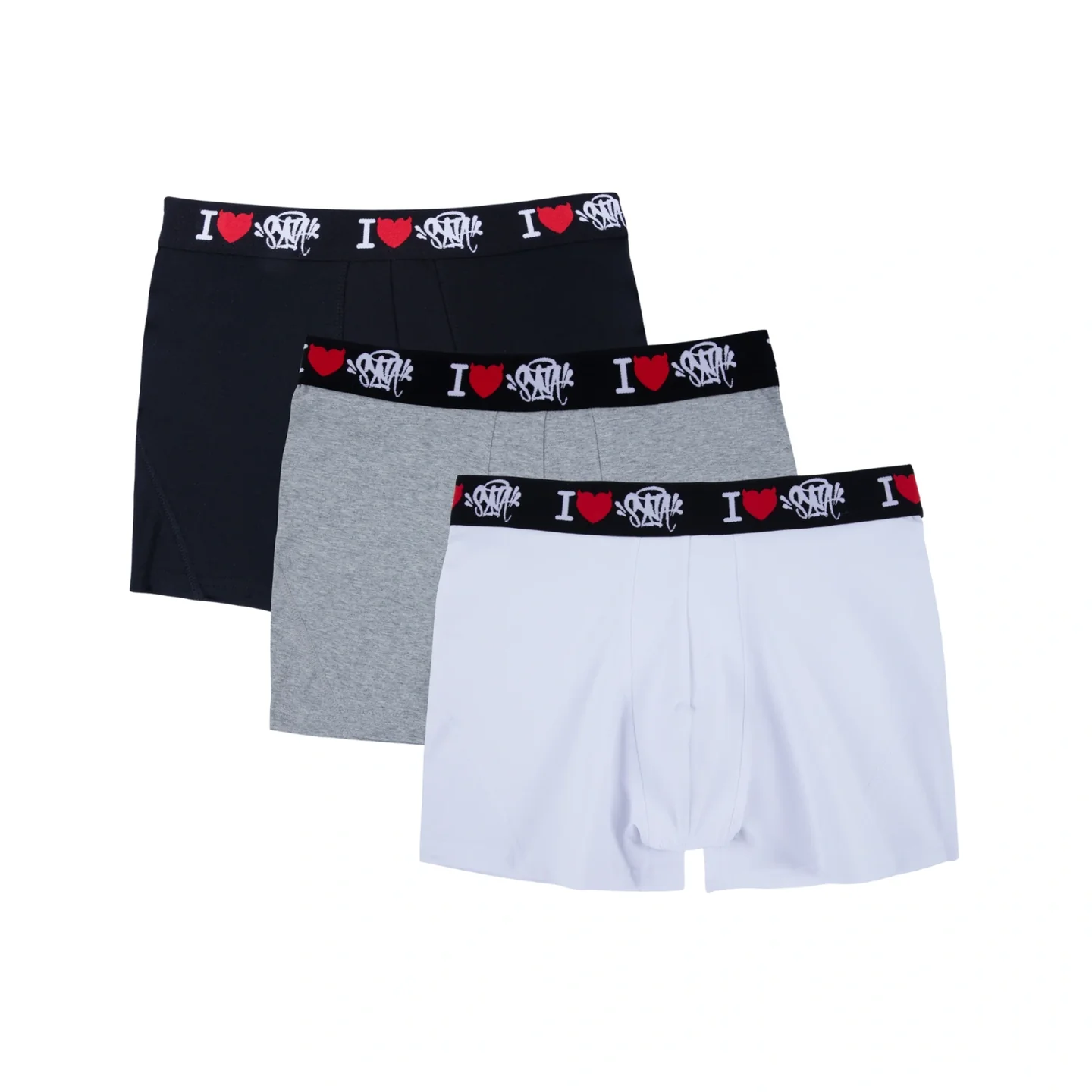 3PACK Boxerki SynaWorld I Love Syna - Black/White/Grey