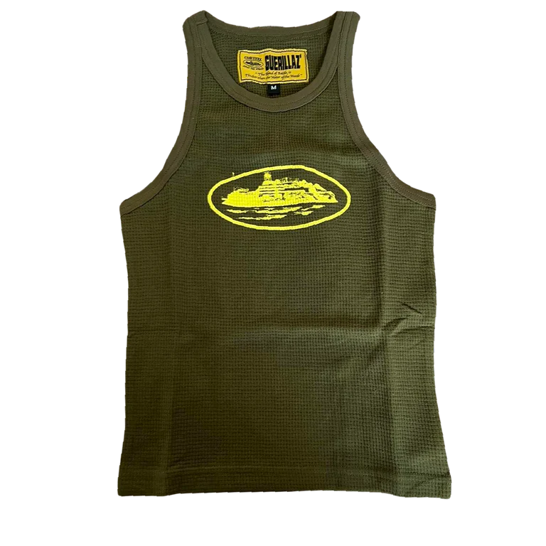 Corteiz Alcatraz Tank Top Khaki/Żółty