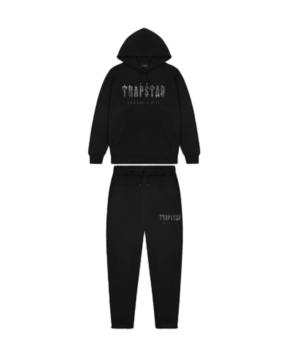 Set Trapstar Decoded Camo Hooded Tracksuit (Blackout Edition)