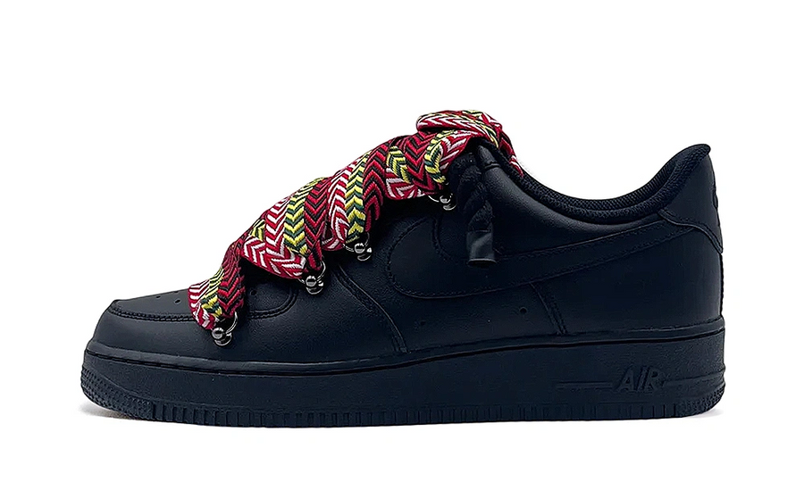 Nike Air Force 1 Black / RED LANVIN ROPE LACES