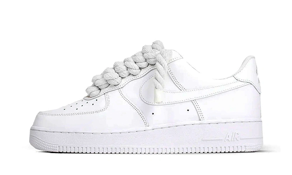 Nike Air Force 1 Low White Rope Laces Białe