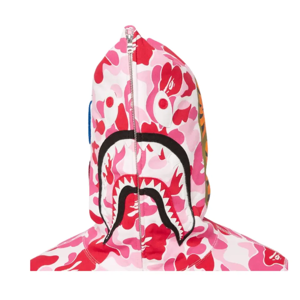 Bluza BAPE ABC Camo Shark PONR Full Zip Hoodie Pink