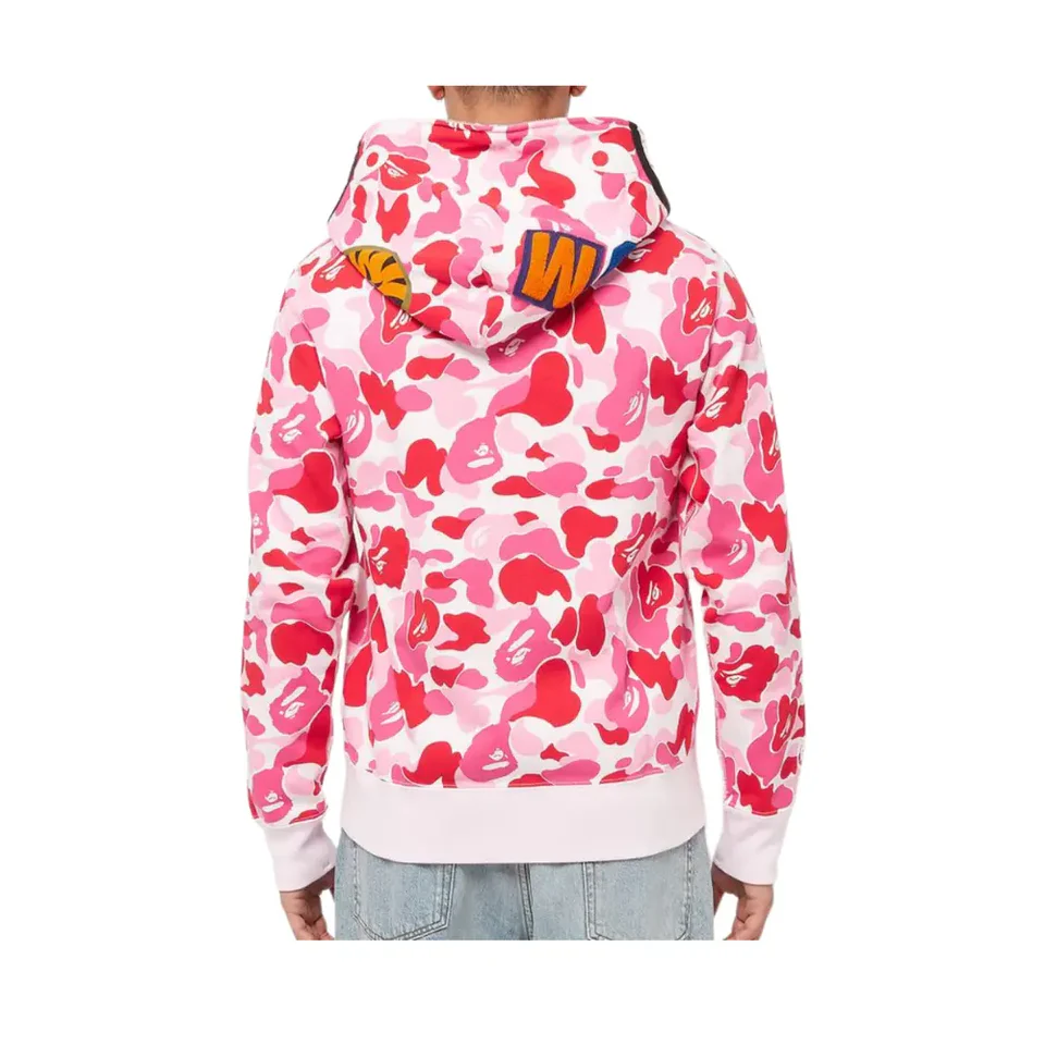 Bluza BAPE ABC Camo Shark PONR Full Zip Hoodie Pink