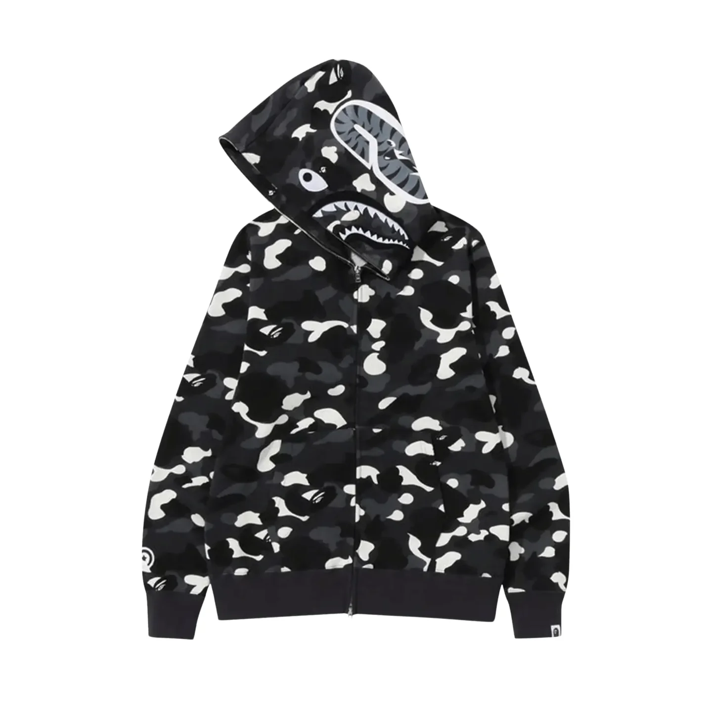Bluza BAPE City Camo Shark Full Zip Hoodie Black