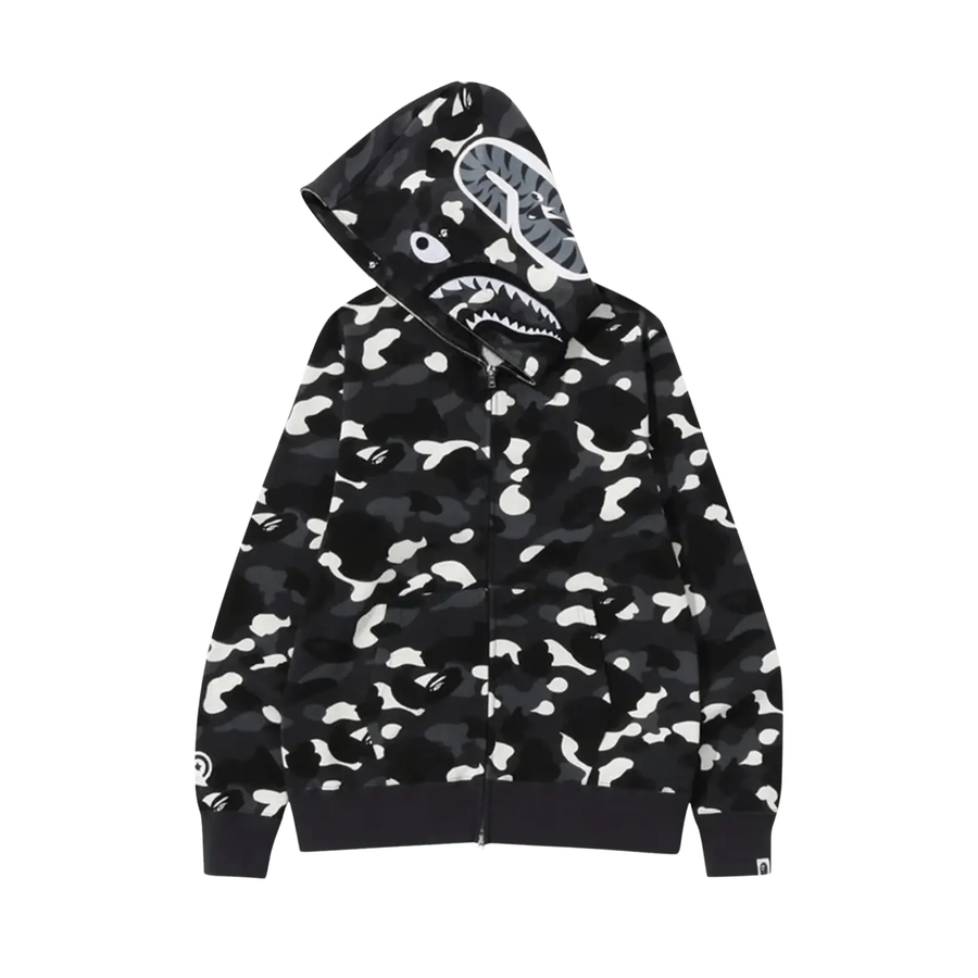 Bluza BAPE City Camo Shark Full Zip Hoodie Black