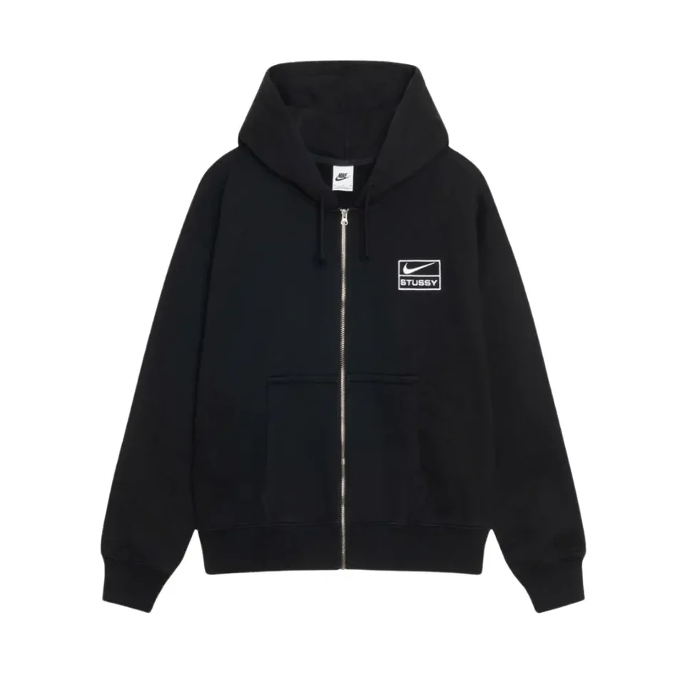 Bluza Stussy x Nike Stone Washed Fleece Zip Hoodie (FW25) Black