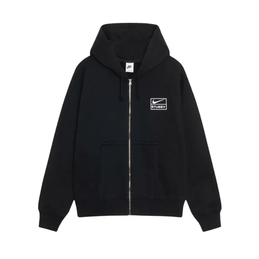 Bluza Stussy x Nike Stone Washed Fleece Zip Hoodie (FW25) Black