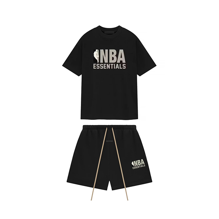 Komplet krótki Essentials NBA Black SS25