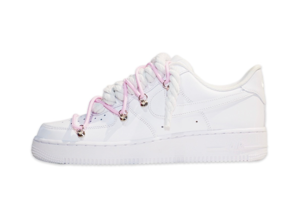 Nike Air Force 1 White / PINK DOUBLE ROPE LACES