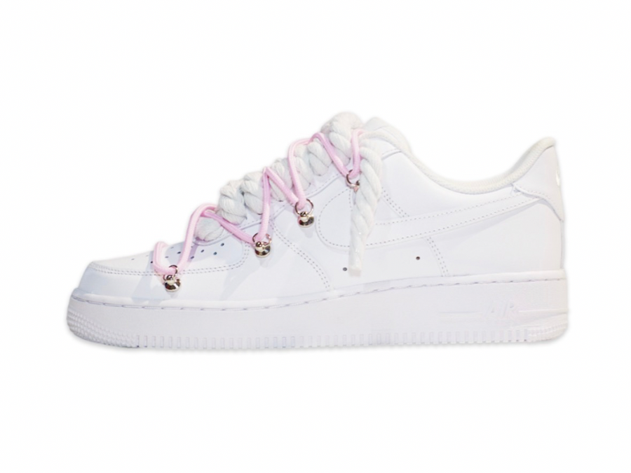 Nike Air Force 1 White / PINK DOUBLE ROPE LACES