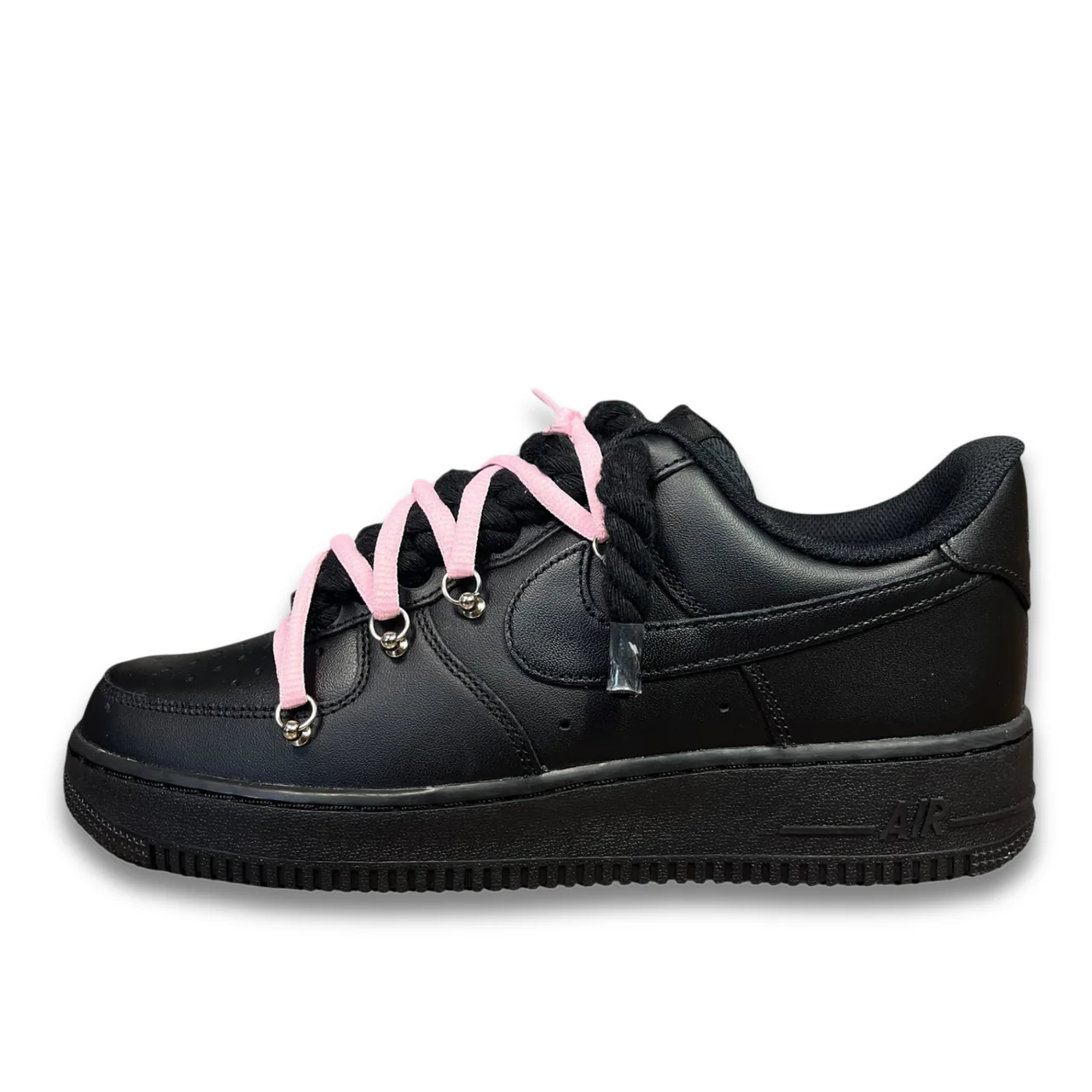 Nike Air Force 1 Black / PINK DOUBLE ROPE LACES