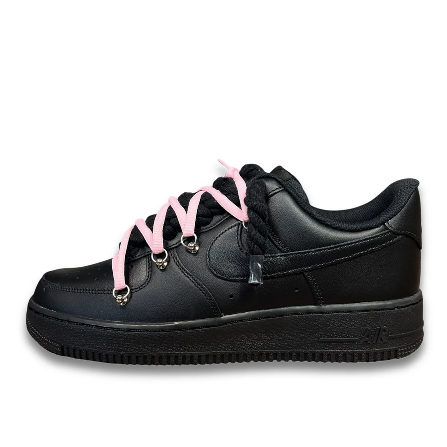 Nike Air Force 1 Black / PINK DOUBLE ROPE LACES
