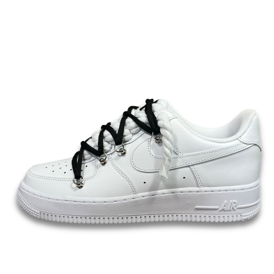 Nike Air Force 1 White / BLACK DOUBLE ROPE LACES