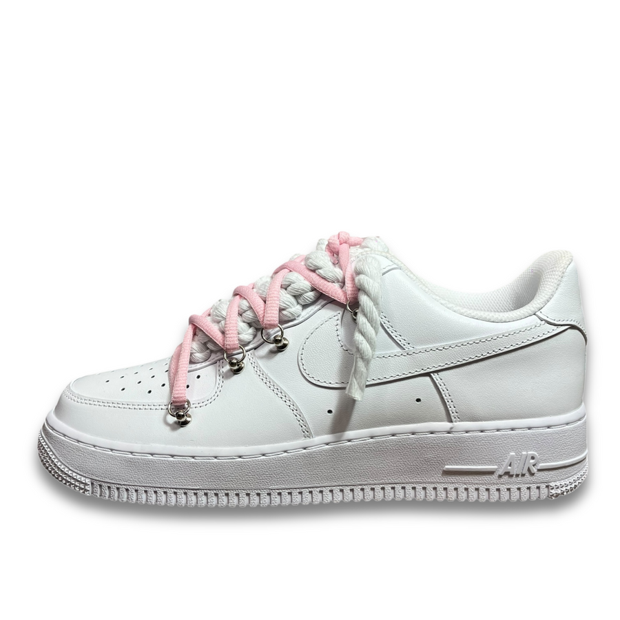 Nike Air Force 1 White / PINK DOUBLE ROPE LACES v2