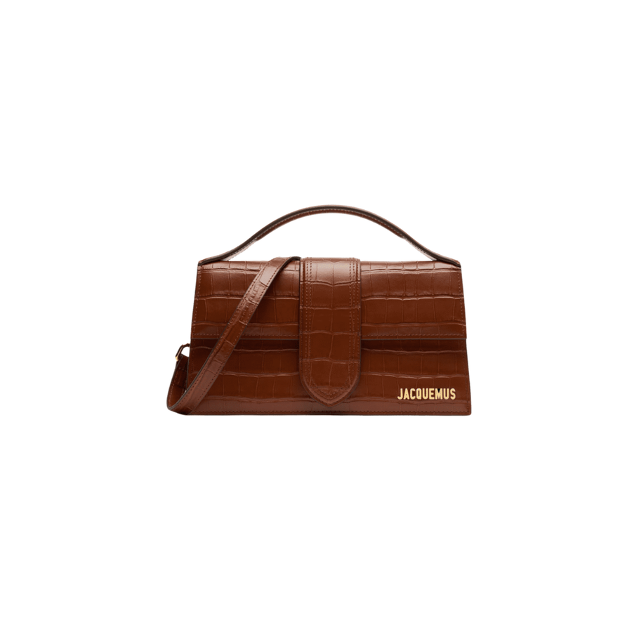 Jacquemus torebka The Large Bambino Brown Croco