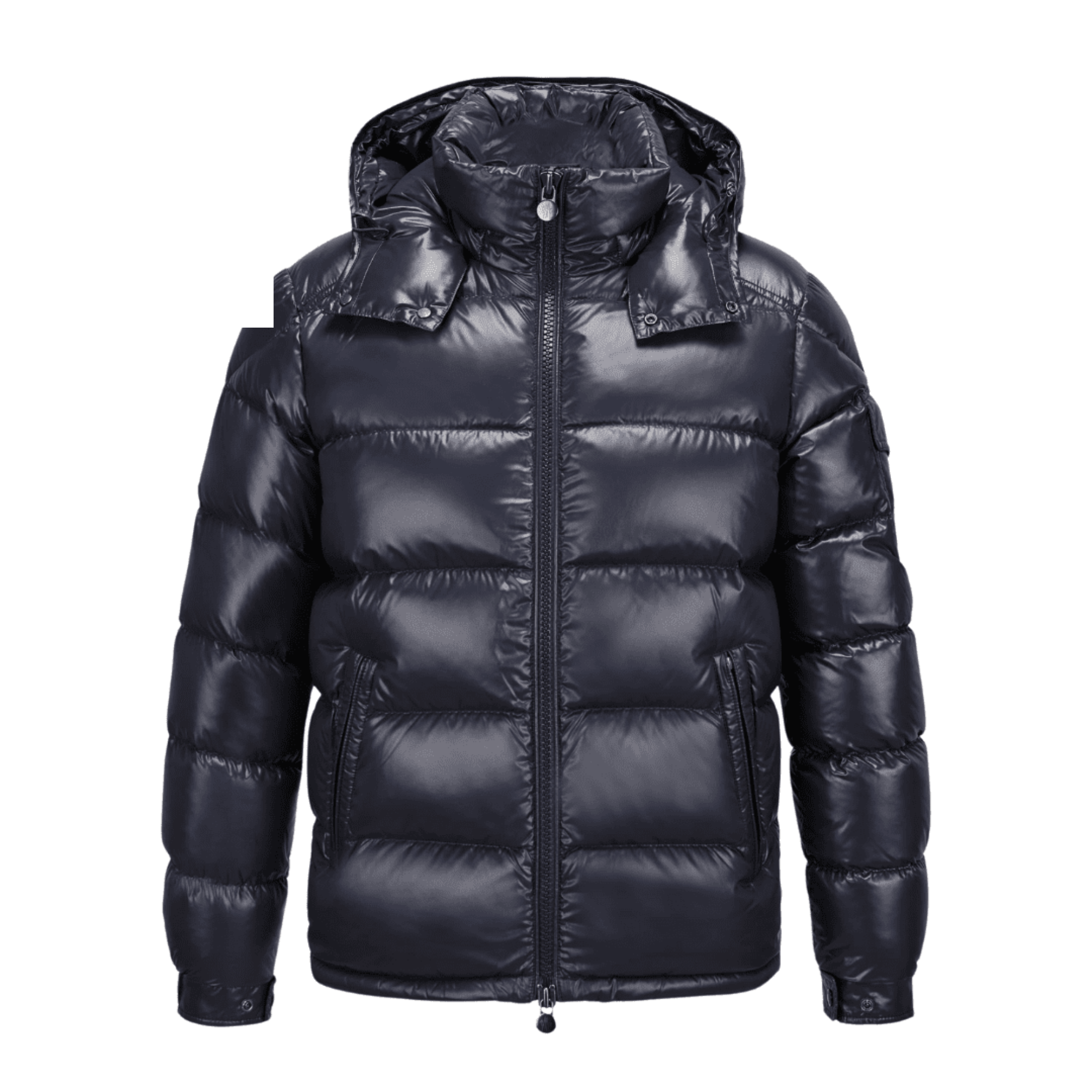 Kurtka Puchowa Moncler Maya Hoodee Down Jacket (Granatowa) (POWYSTAWOWE)