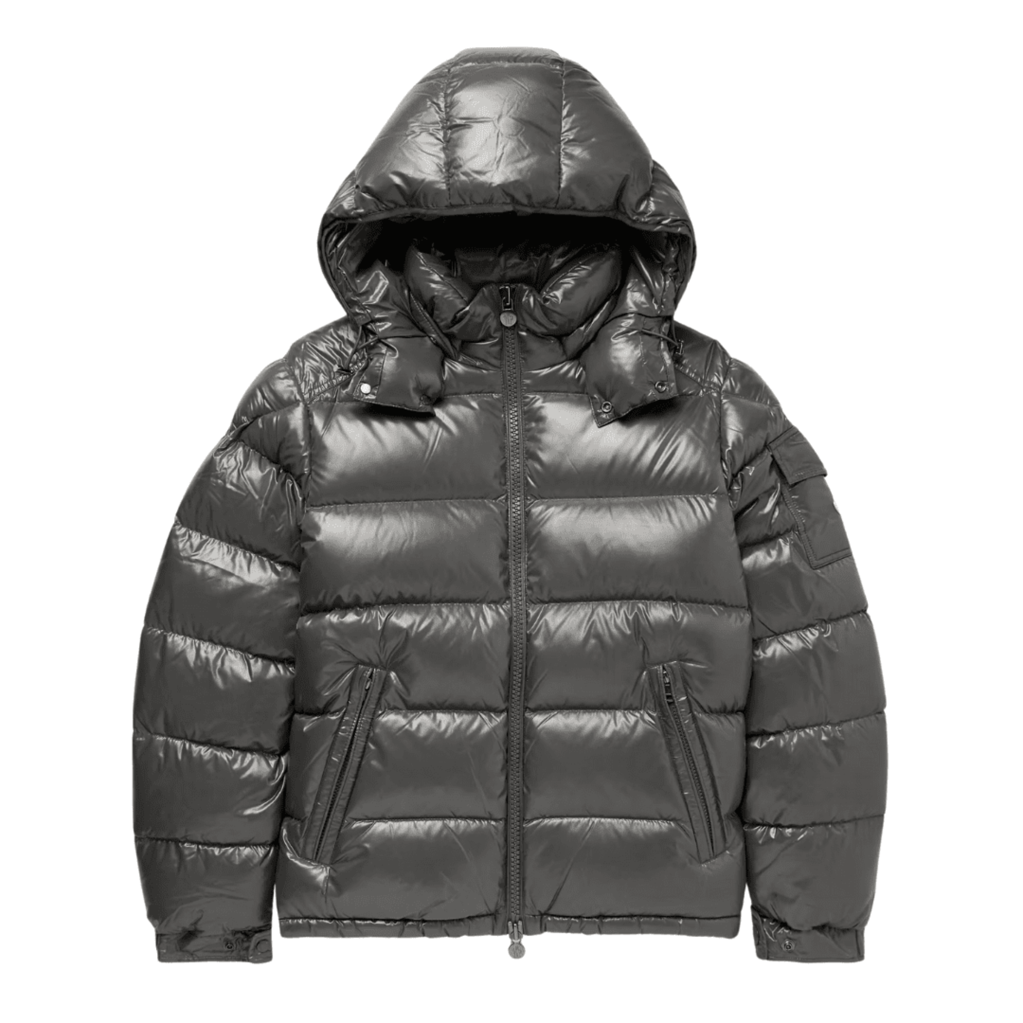 Kurtka Puchowa Moncler Maya Logo-Appliquéd Quilted Nylon Hooded Down Jacket (Khaki) (POWYSTAWOWE)