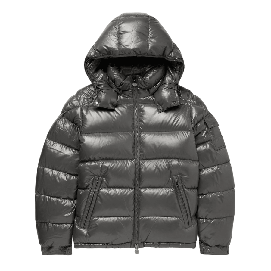 Kurtka Puchowa Moncler Maya Logo-Appliquéd Quilted Nylon Hooded Down Jacket (Khaki) (POWYSTAWOWE)