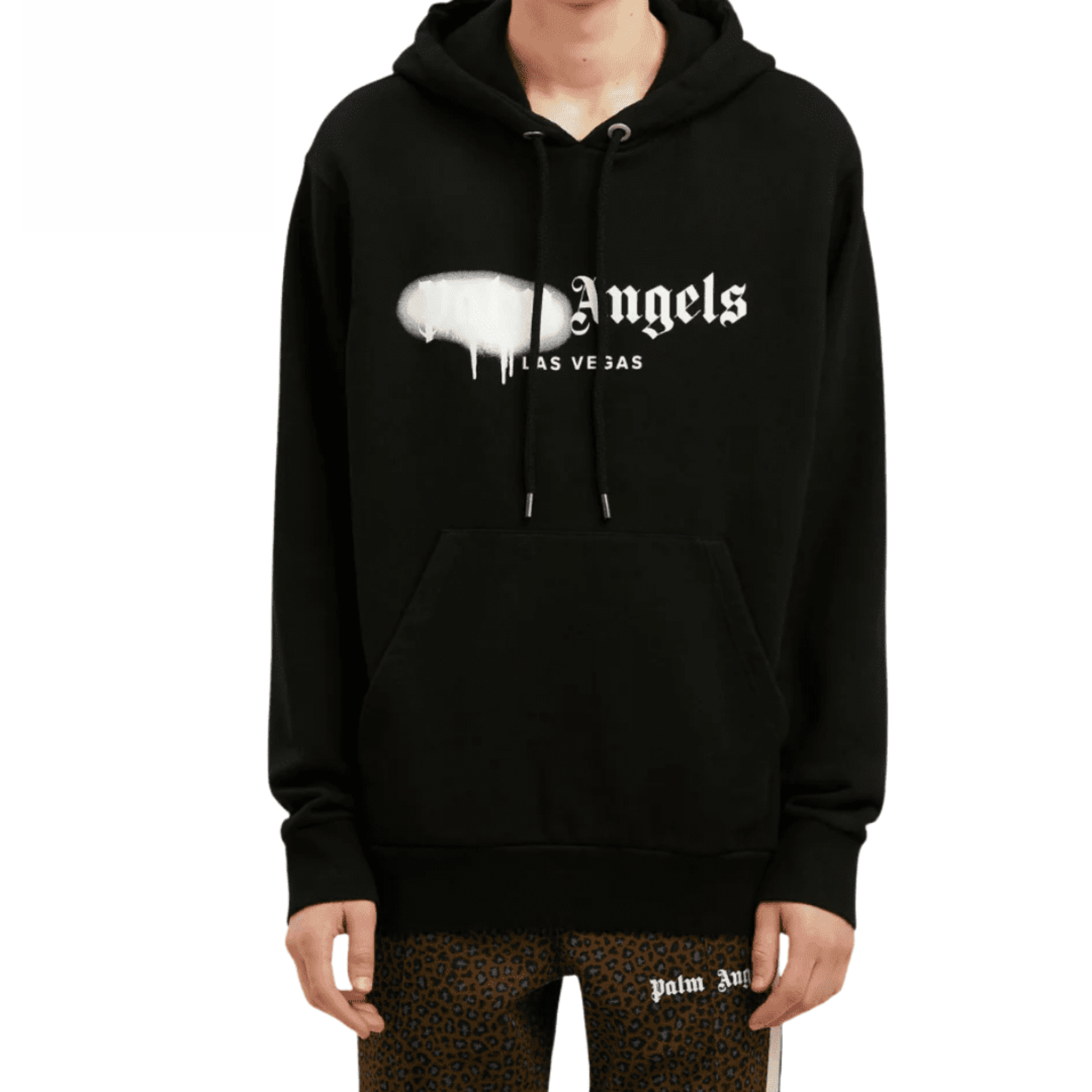 Palm Angels Las Vegas Sprayed Hoodie – Black/White (POWYSTAWOWE)