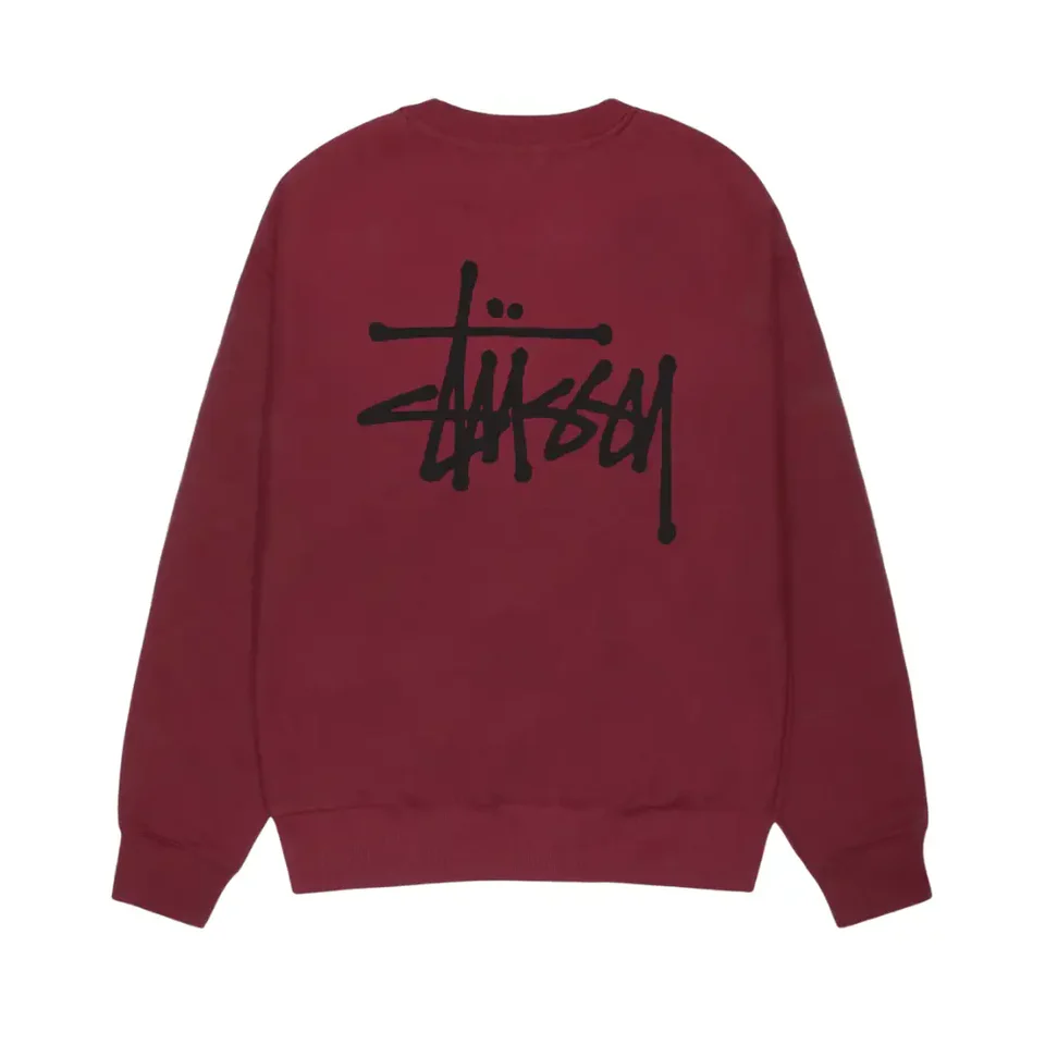 Stussy Men's Basic Stussy Crew Wine