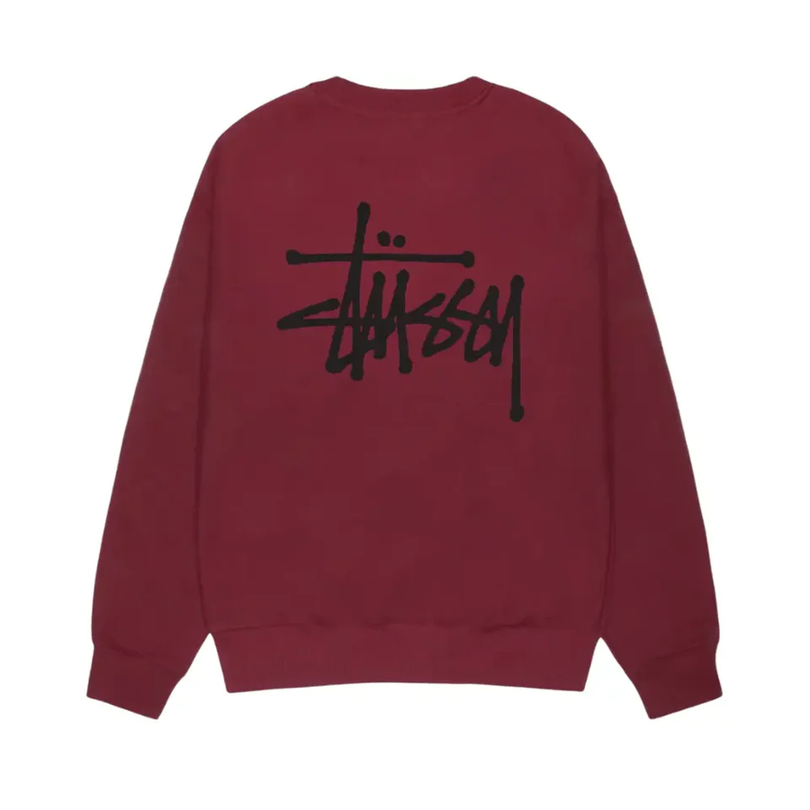 Stussy Men's Basic Stussy Crew Wine