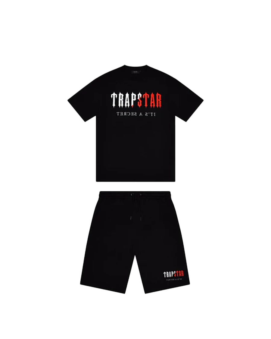 Krótki Set Trapstar Decoded Chenille (Black/Red/Black)