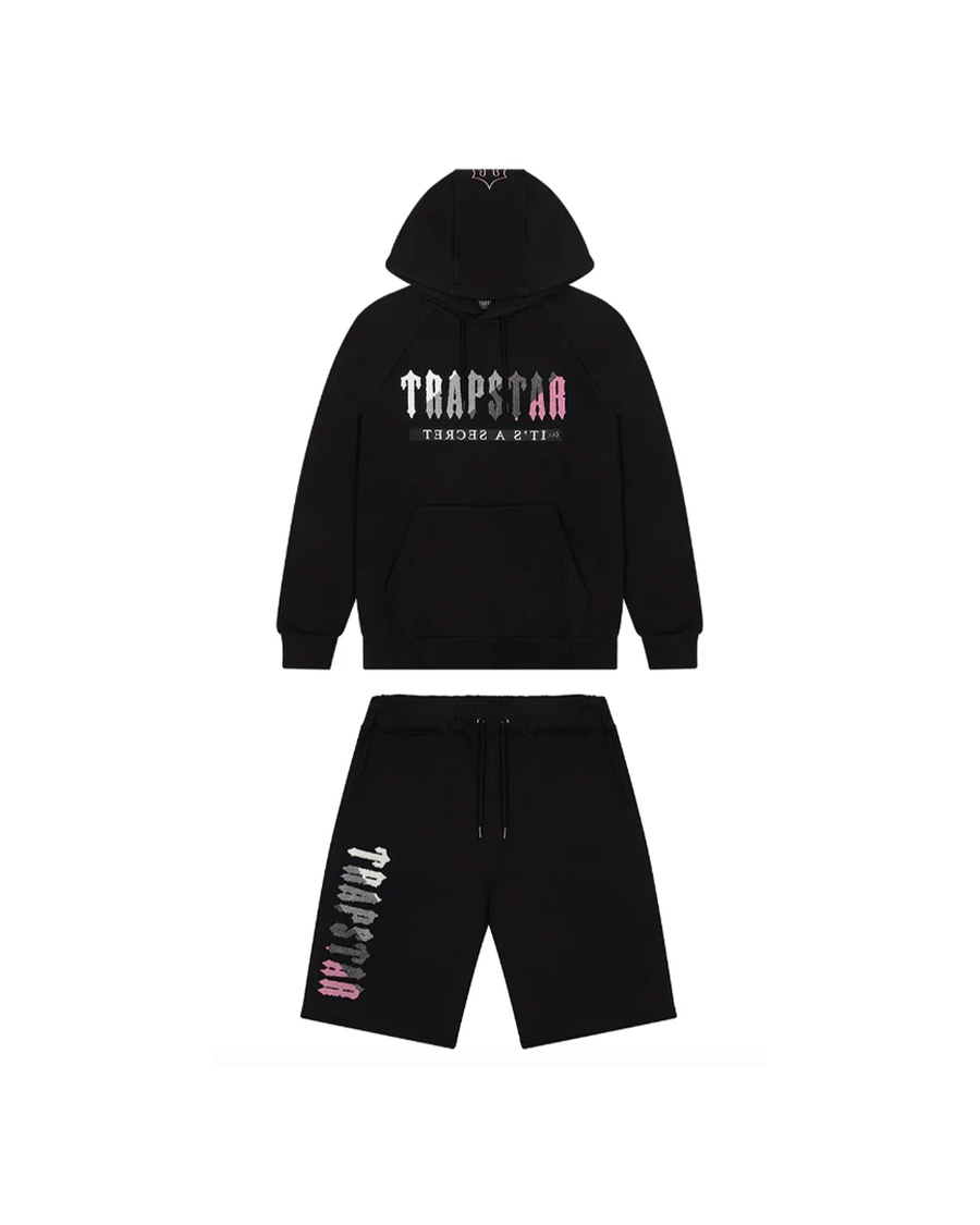 Set Trapstar Decoded Hooded Short Set (Black/Pink)
