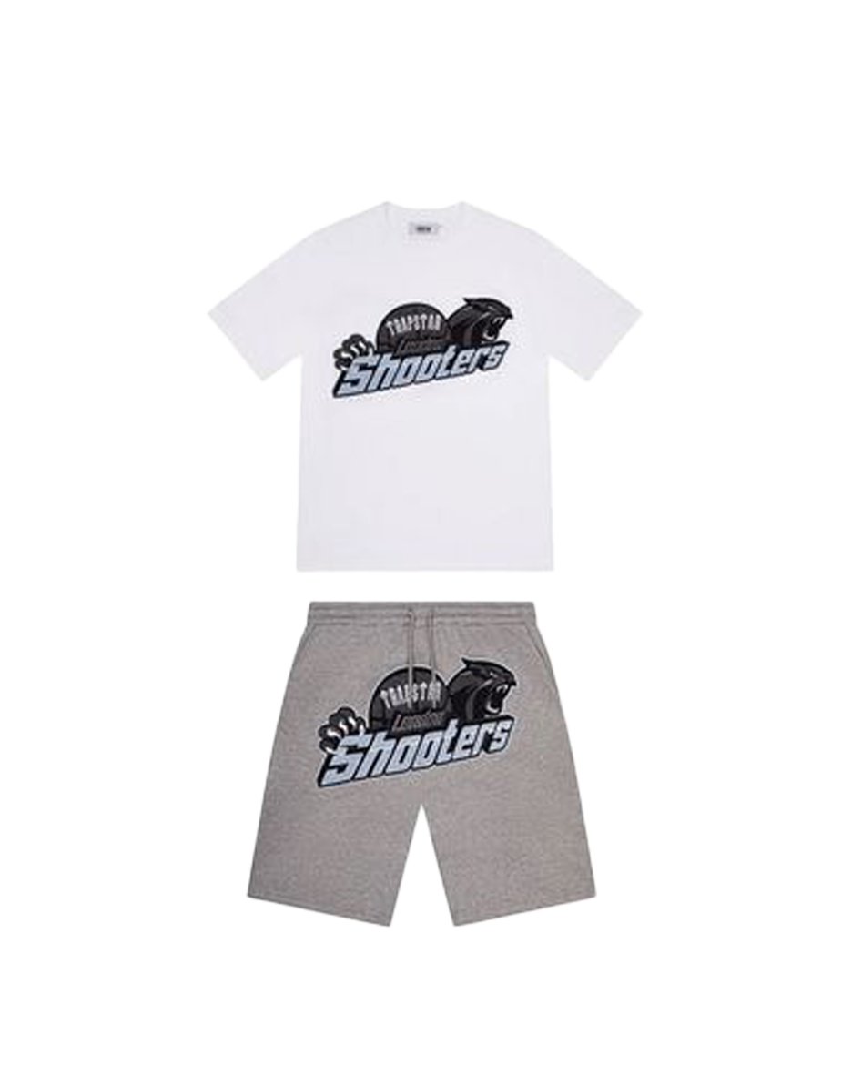 Krótki Set Trapstar Shooters (White/Baby Blue)