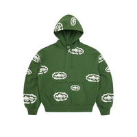 Corteiz x Denim Tears Island Wreath Zip Hoodie Green