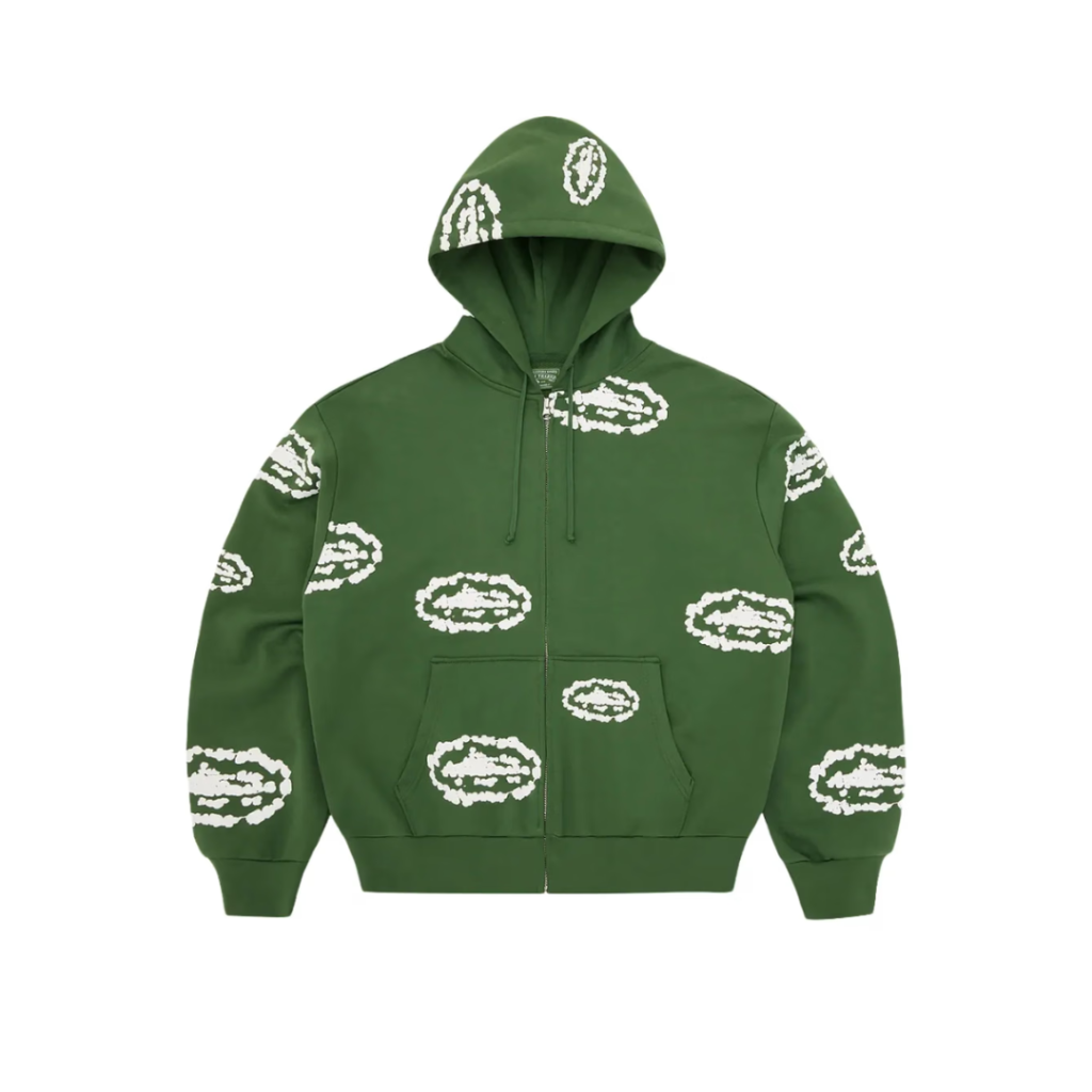 Corteiz x Denim Tears Island Wreath Zip Hoodie Green