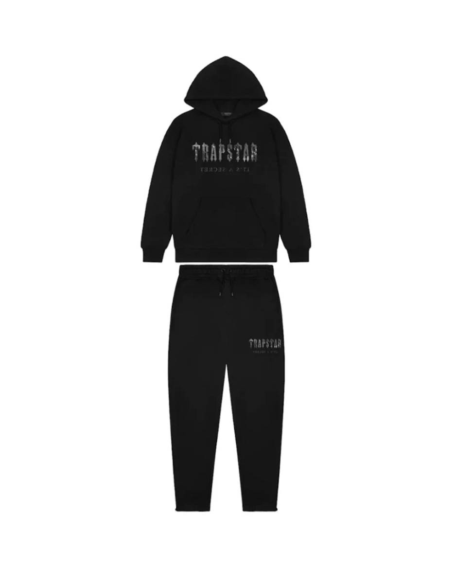 Trapstar Decoded Camo Hooded Tracksuit Blackout