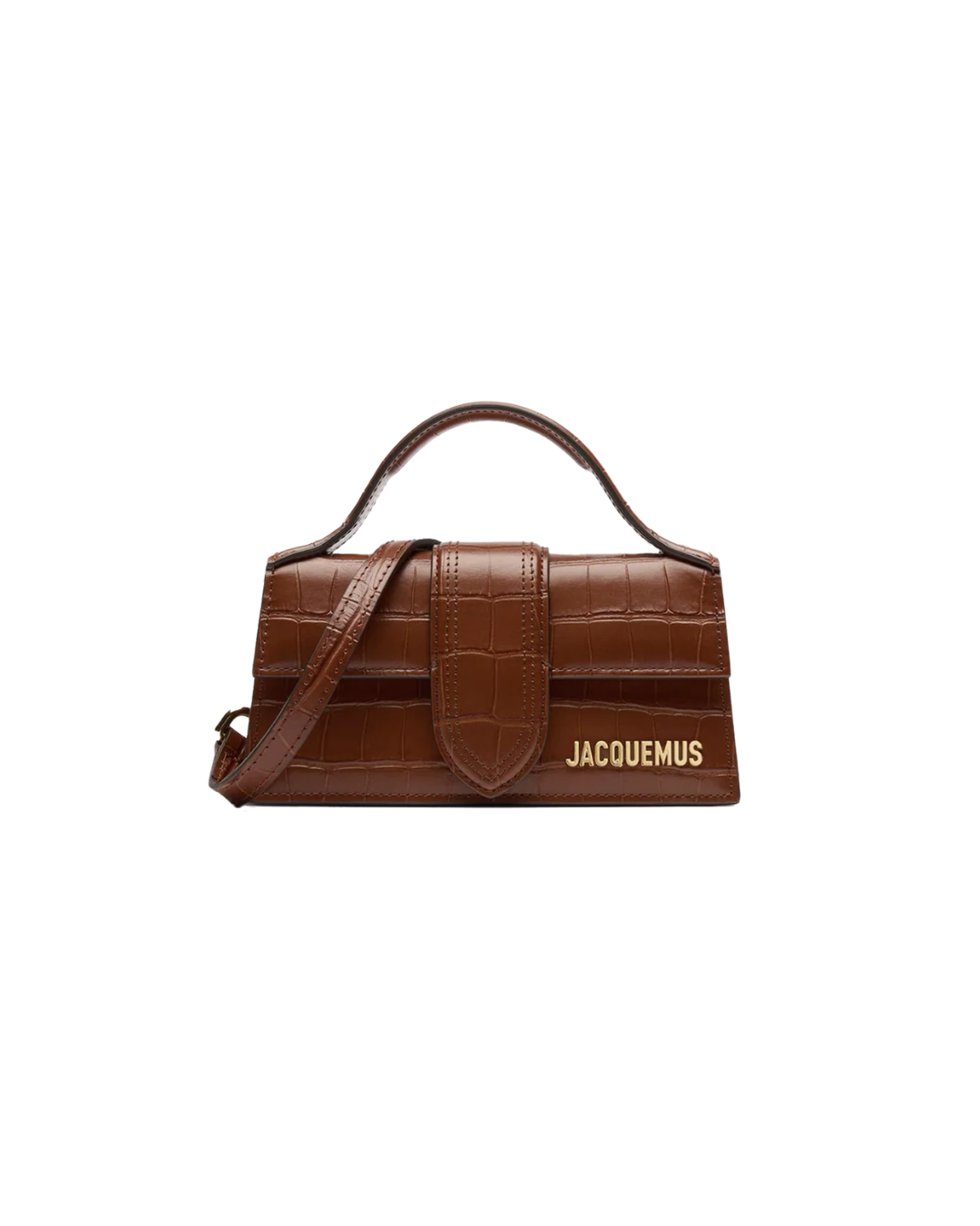 Jacquemus torebka Le Bambino Mini Croco Brown Lucido