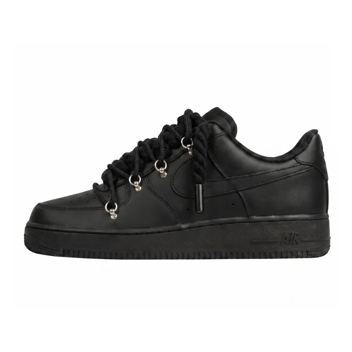 Nike Air Force 1 Black / BLACK DOUBLE ROPE LACES