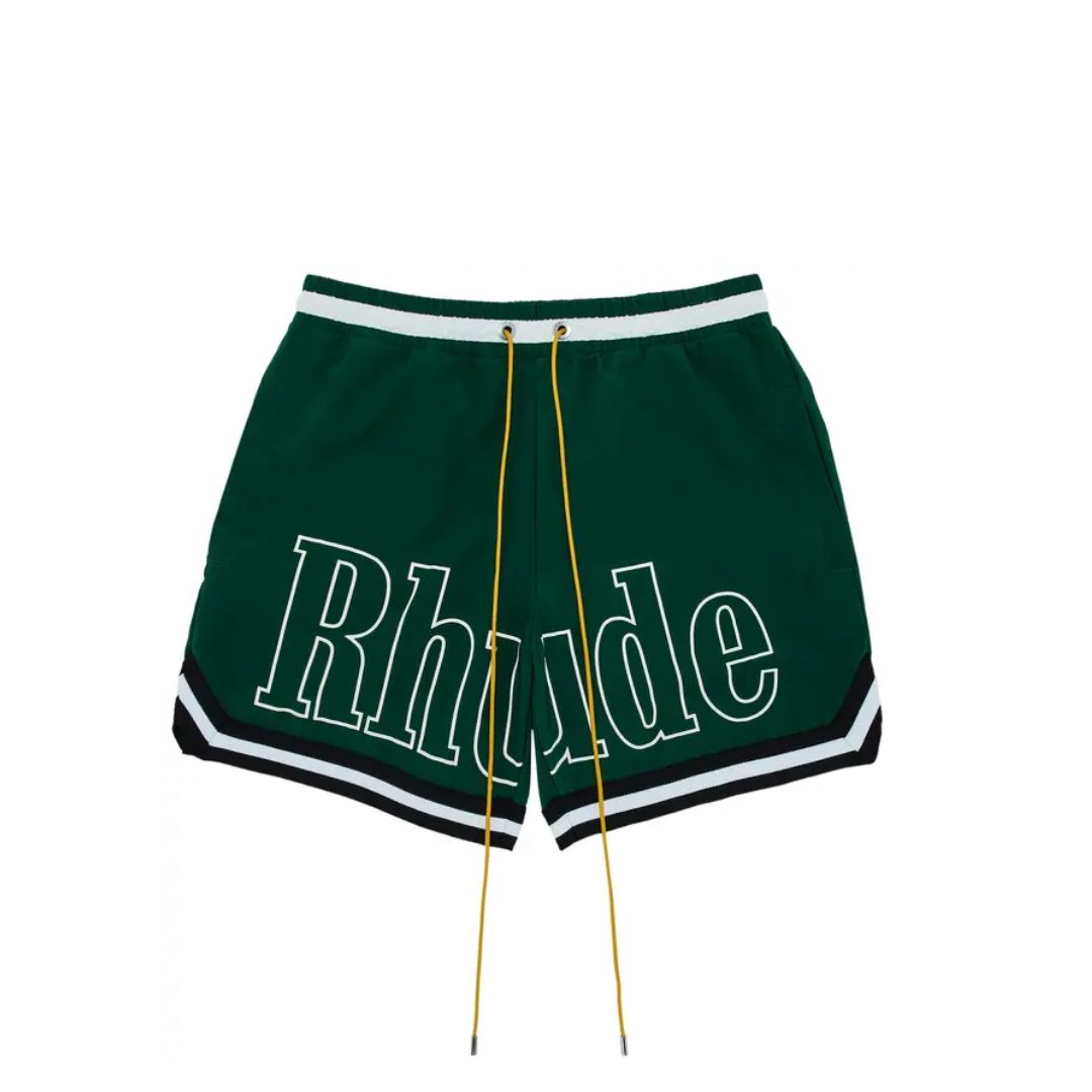 Spodenki Rhude Logo Basketball Swim Short 'Forest Green/Black/White’