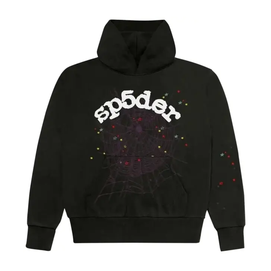 Bluza Sp5der Logo Hoodie Sweatshirt 'Black’