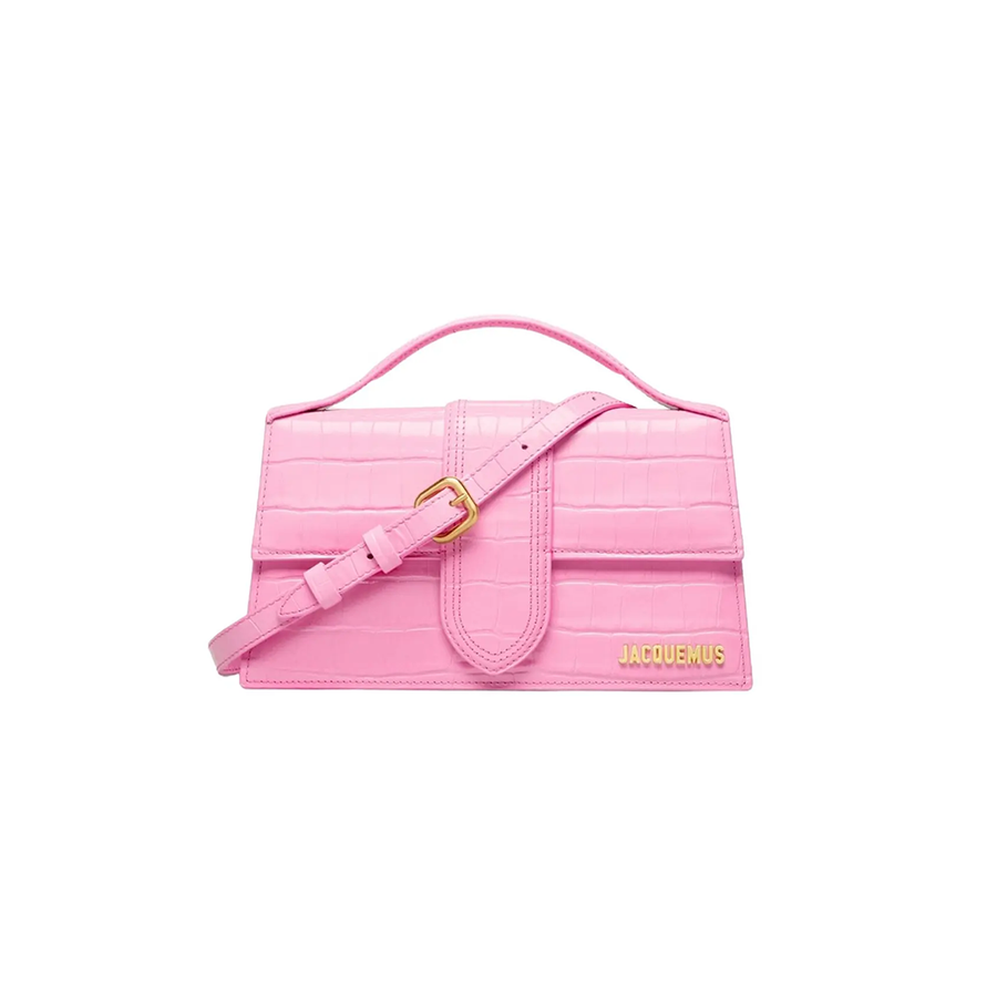 Jacquemus torebka The large Bambino Croco Pink