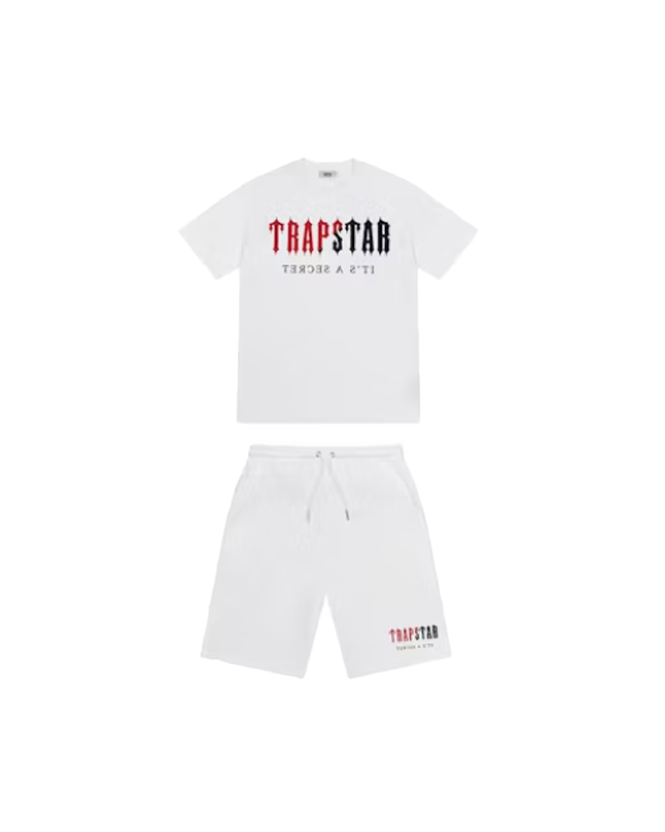 Krótki Set Trapstar Decoded Chenille (White/Red/Black)